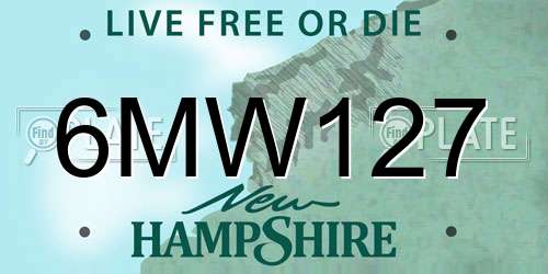 6MW127 New Hampshire License Plate