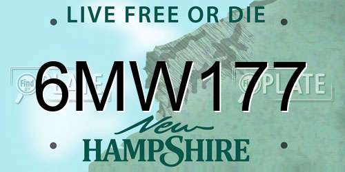 6MW177 New Hampshire License Plate