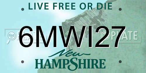 6MWI27 New Hampshire License Plate