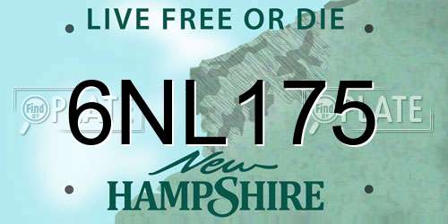 6NL175 New Hampshire License Plate