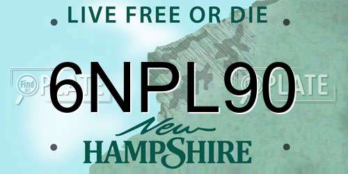 6NPL90 New Hampshire License Plate