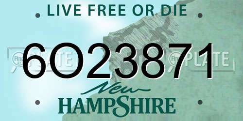 6O23871 New Hampshire License Plate