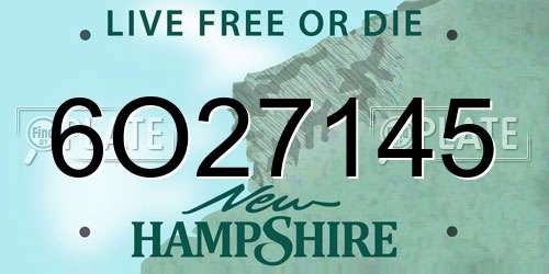 6O27145 New Hampshire License Plate
