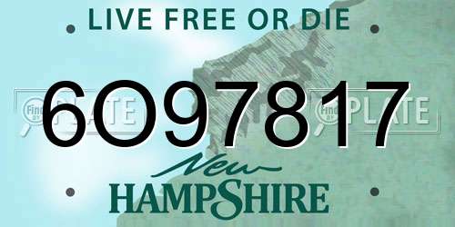 6O97817 New Hampshire License Plate