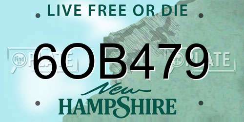 6OB479 New Hampshire License Plate