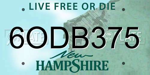 6ODB375 New Hampshire License Plate