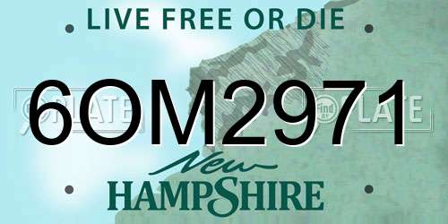 6OM2971 New Hampshire License Plate