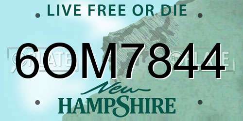6OM7844 New Hampshire License Plate