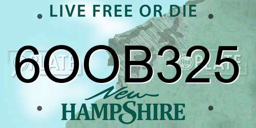 6OOB325 New Hampshire License Plate