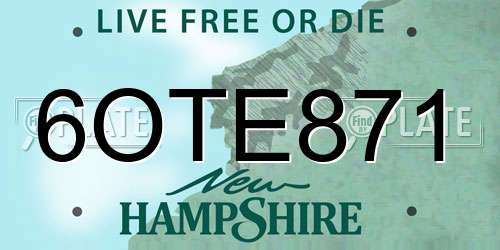 6OTE871 New Hampshire License Plate