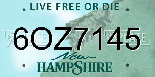 6OZ7145 New Hampshire License Plate