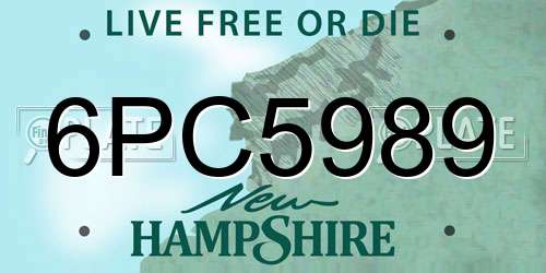 6PC5989 New Hampshire License Plate