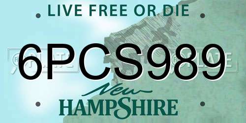 6PCS989 New Hampshire License Plate