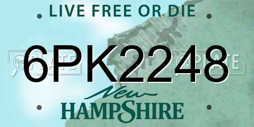 6PK2248 New Hampshire License Plate