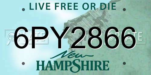 6PY2866 New Hampshire License Plate