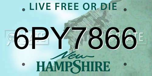 6PY7866 New Hampshire License Plate