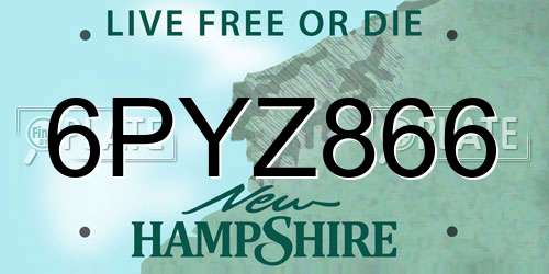 6PYZ866 New Hampshire License Plate
