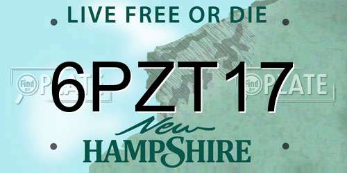 6PZT17 New Hampshire License Plate