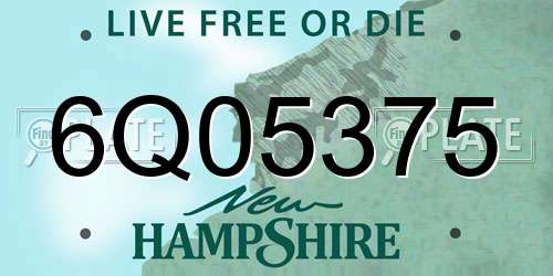 6Q05375 New Hampshire License Plate