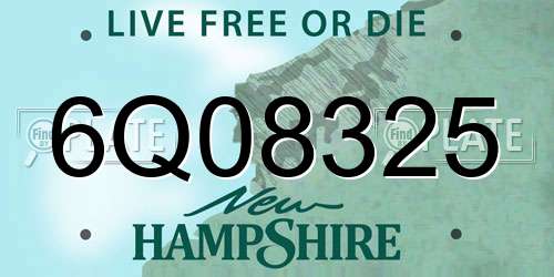 6Q08325 New Hampshire License Plate