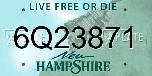 6Q23871 New Hampshire License Plate