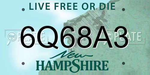 6Q68A3 New Hampshire License Plate