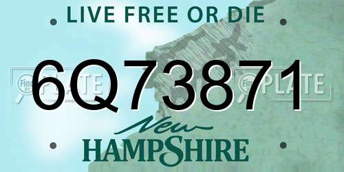 6Q73871 New Hampshire License Plate