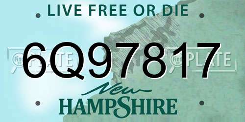 6Q97817 New Hampshire License Plate