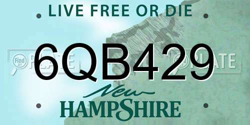 6QB429 New Hampshire License Plate