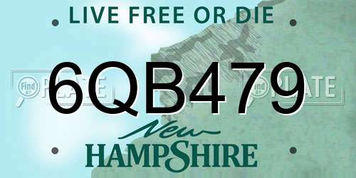 6QB479 New Hampshire License Plate