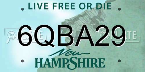 6QBA29 New Hampshire License Plate