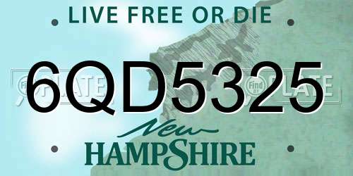 6QD5325 New Hampshire License Plate