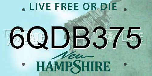 6QDB375 New Hampshire License Plate