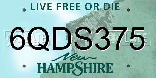 6QDS375 New Hampshire License Plate
