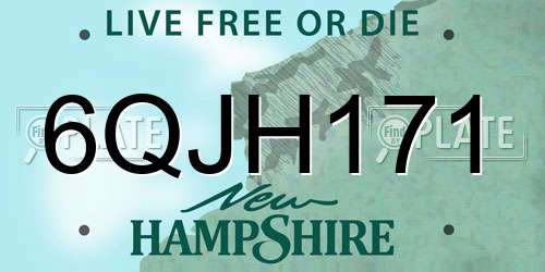 6QJH171 New Hampshire License Plate