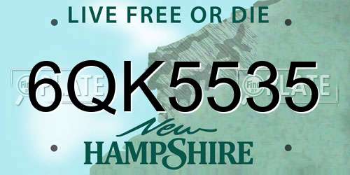 6QK5535 New Hampshire License Plate