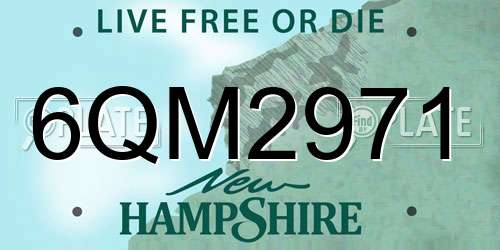 6QM2971 New Hampshire License Plate