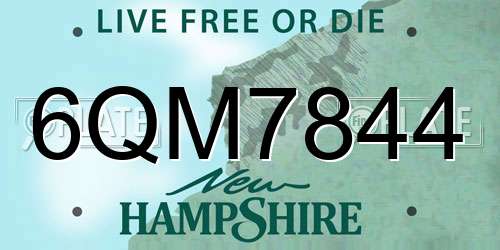 6QM7844 New Hampshire License Plate