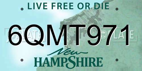6QMT971 New Hampshire License Plate