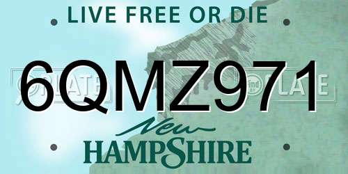 6QMZ971 New Hampshire License Plate