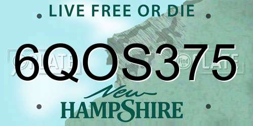 6QOS375 New Hampshire License Plate