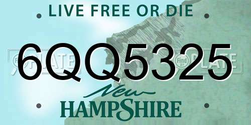 6QQ5325 New Hampshire License Plate