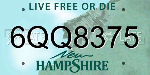 6QQ8375 New Hampshire License Plate