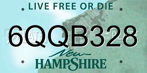 6QQB328 New Hampshire License Plate