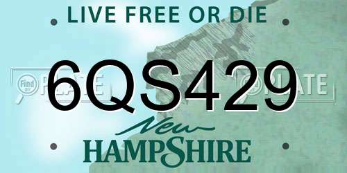 6QS429 New Hampshire License Plate