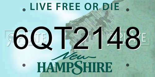 6QT2148 New Hampshire License Plate