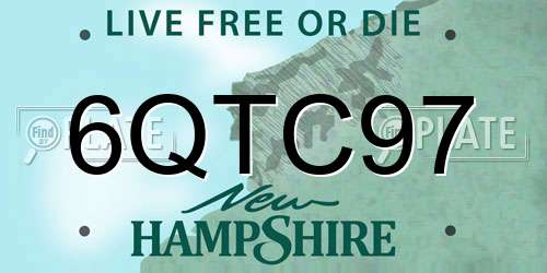 6QTC97 New Hampshire License Plate