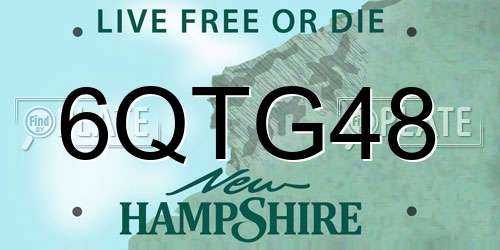 6QTG48 New Hampshire License Plate
