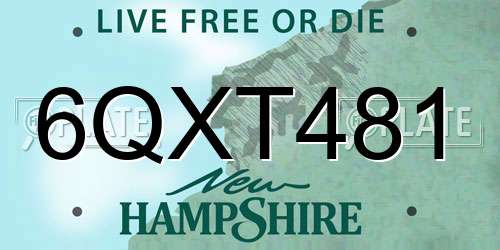 6QXT481 New Hampshire License Plate