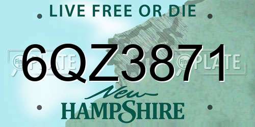6QZ3871 New Hampshire License Plate